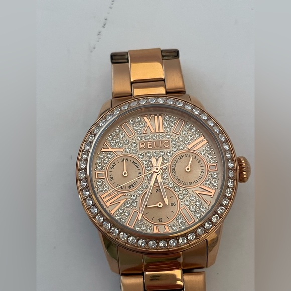 Relic Rose Gold Watch Rhinestone Face - Picture 10 of 11